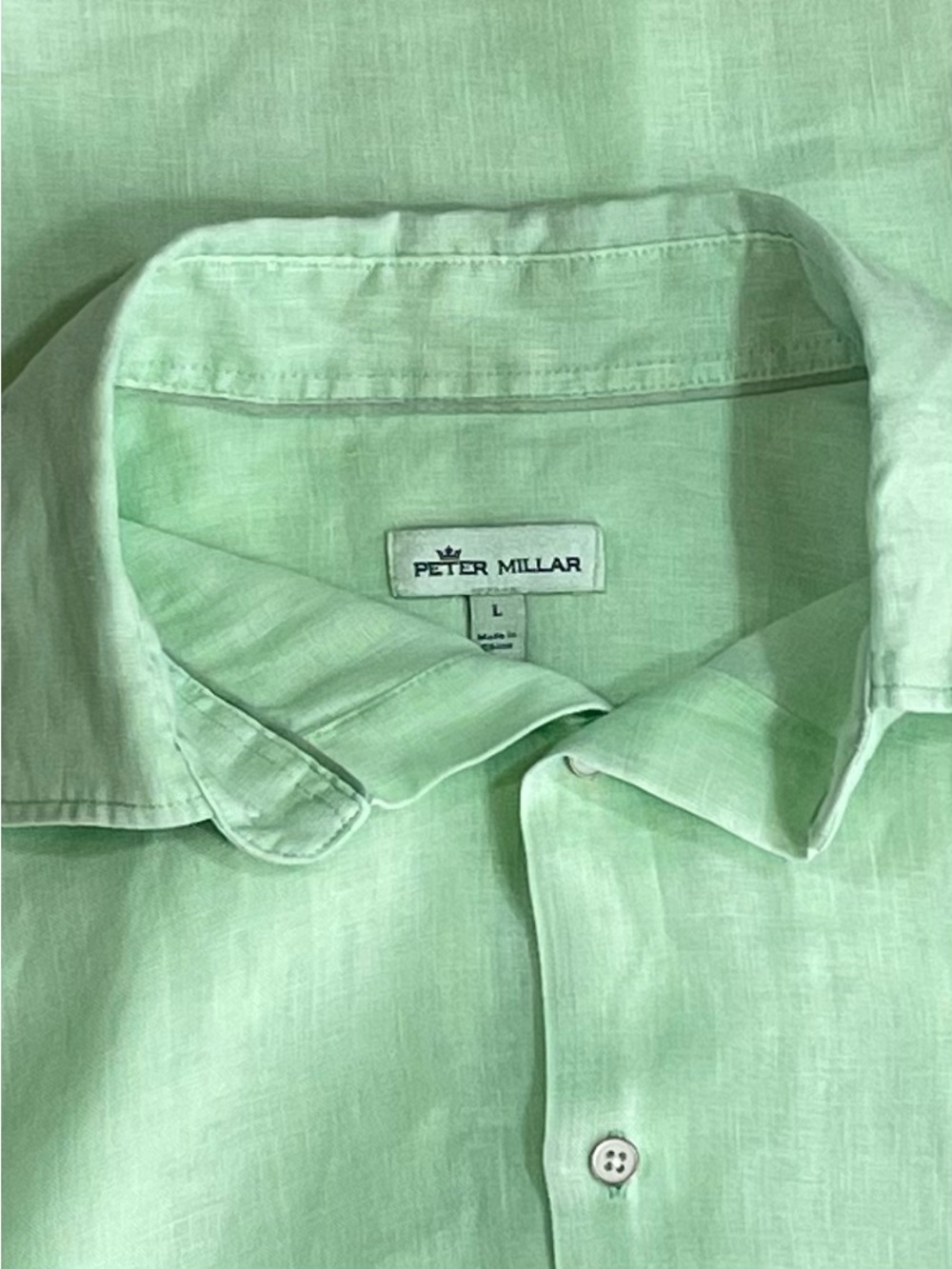 Peter Millar Shoreside 100% Linen Button-Down Shirt in color Grandview.